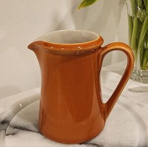 Beautiful Vintage Tangerine Dura Stone Small Milk Jug.Made in Japan.